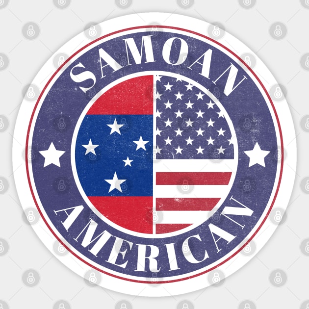 Proud Samoan-American Badge - Samoa Flag Sticker by Yesteeyear
